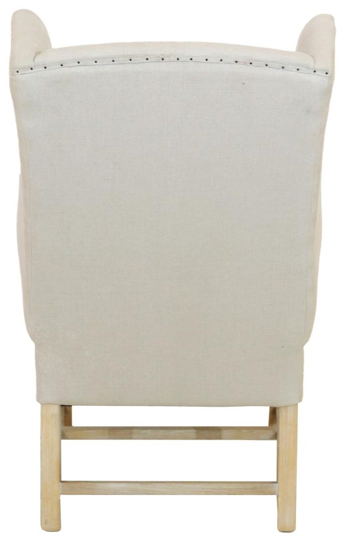 Gramercy embroidered linen wing chair store